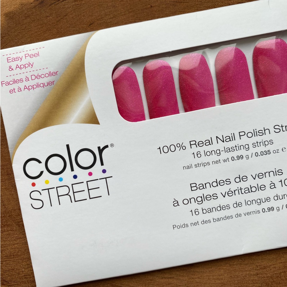Color Street Pink Glitter Nail Polish Real Nail Polish Strips